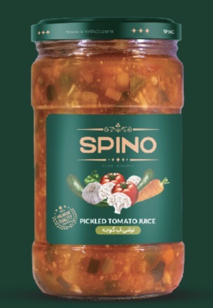 ترشی آب گوجه اسپینو🥕 Eingelegte Tomatensaft Spino 700g🥦🌶️